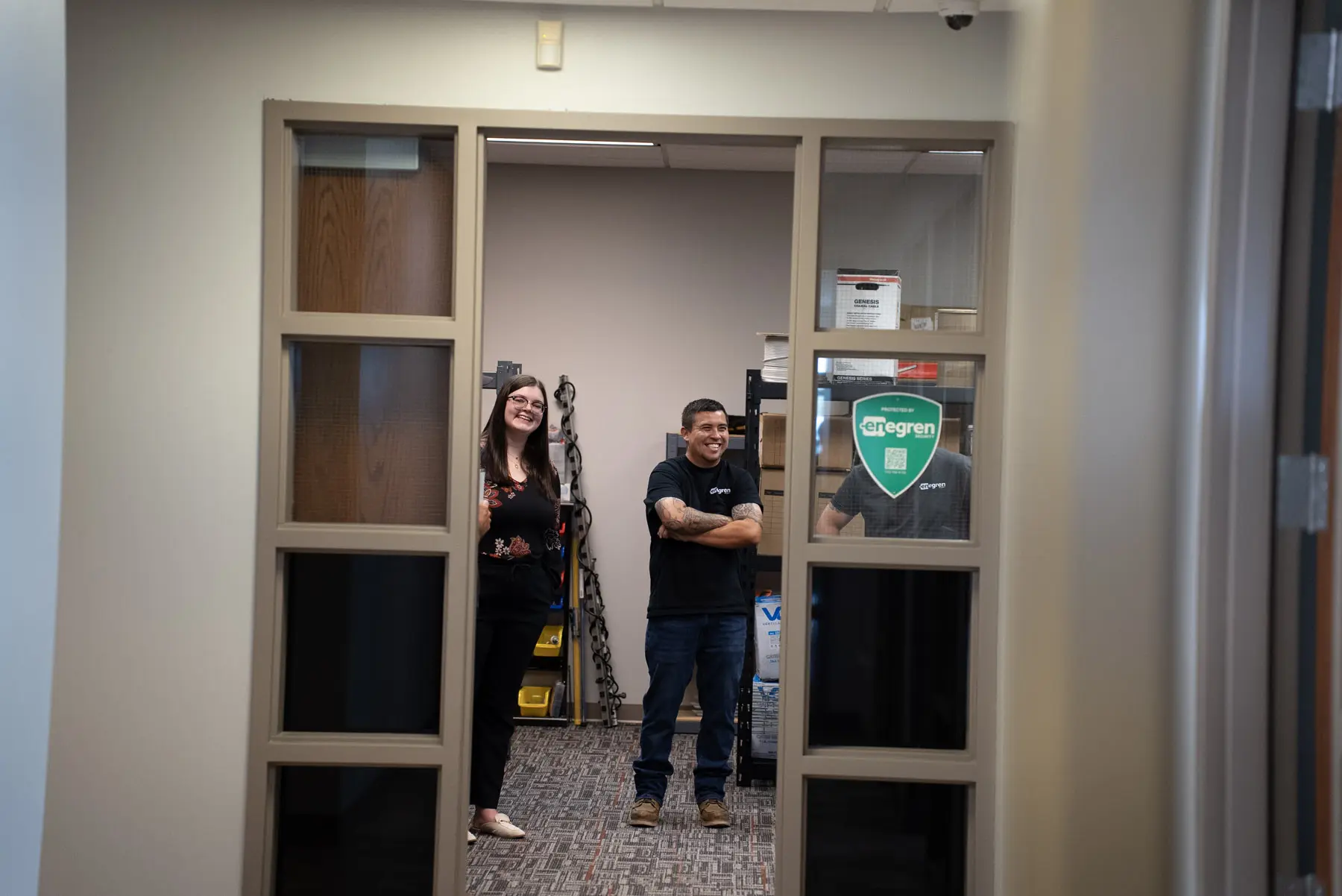 Enegren Security team members Alison and Gordo